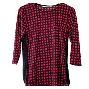 Susan Graver liquid knit in red/black